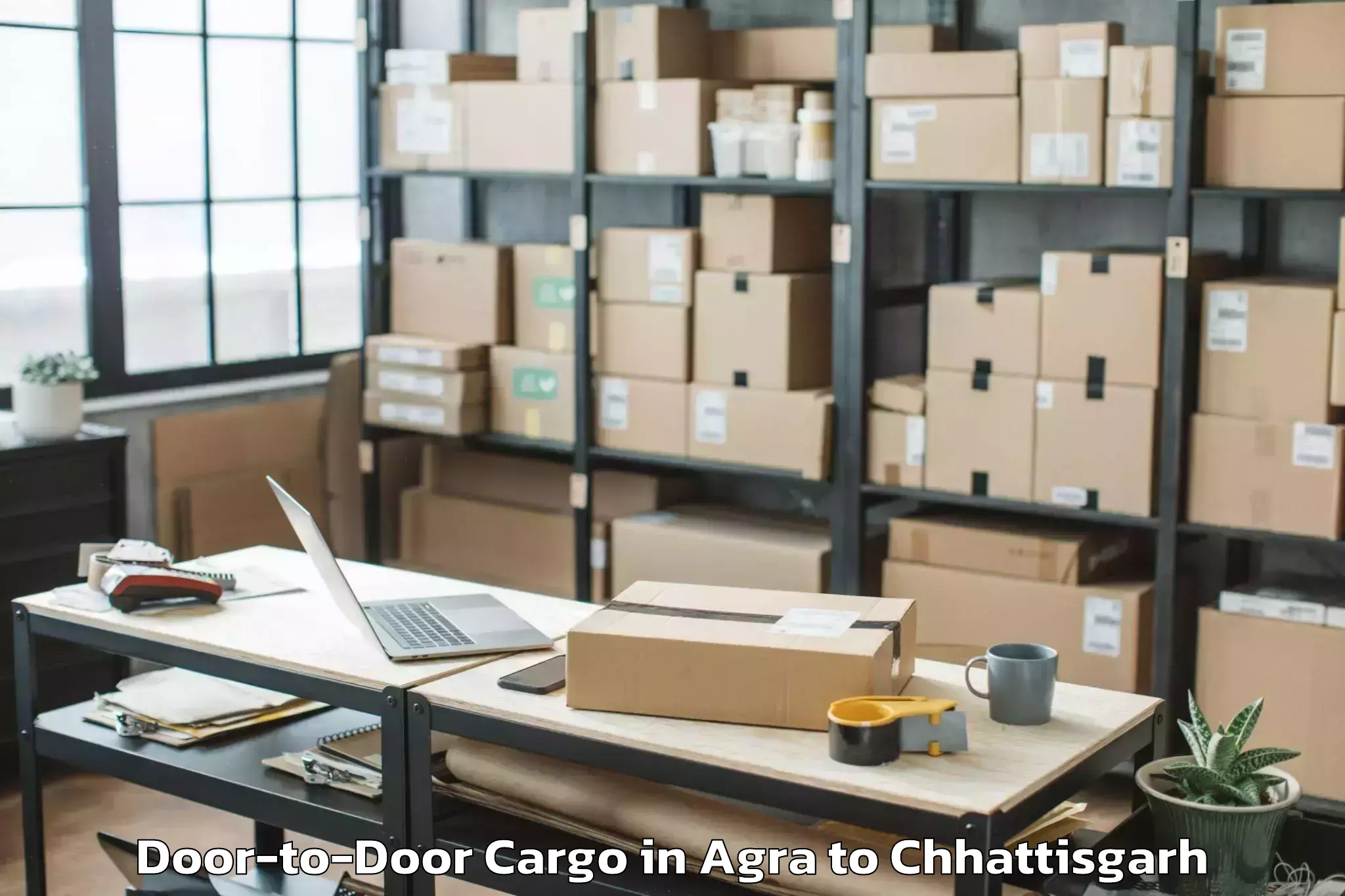 Discover Agra to Op Jindal University Raigarh Door To Door Cargo